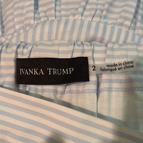 Ivanka Trump Striped Ruffled Midi Skirt. Size 2 - Picture 5 of 6